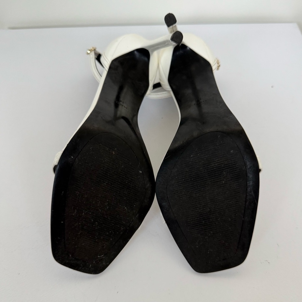 Mango White Patent Ankle-Cuff Strap Stiletto Heels Sandals. US 7.5 EU 38. Used. - Picture 5 of 16